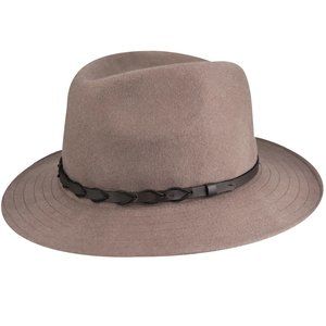 NTW Tilley Unisex Wool Montana Fedora Hat - Taupe - Size Large